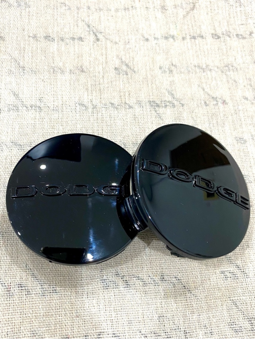 2PC Gloss Black Wheel Center Hub Caps for Dodge Chrome Logo Replacement Set